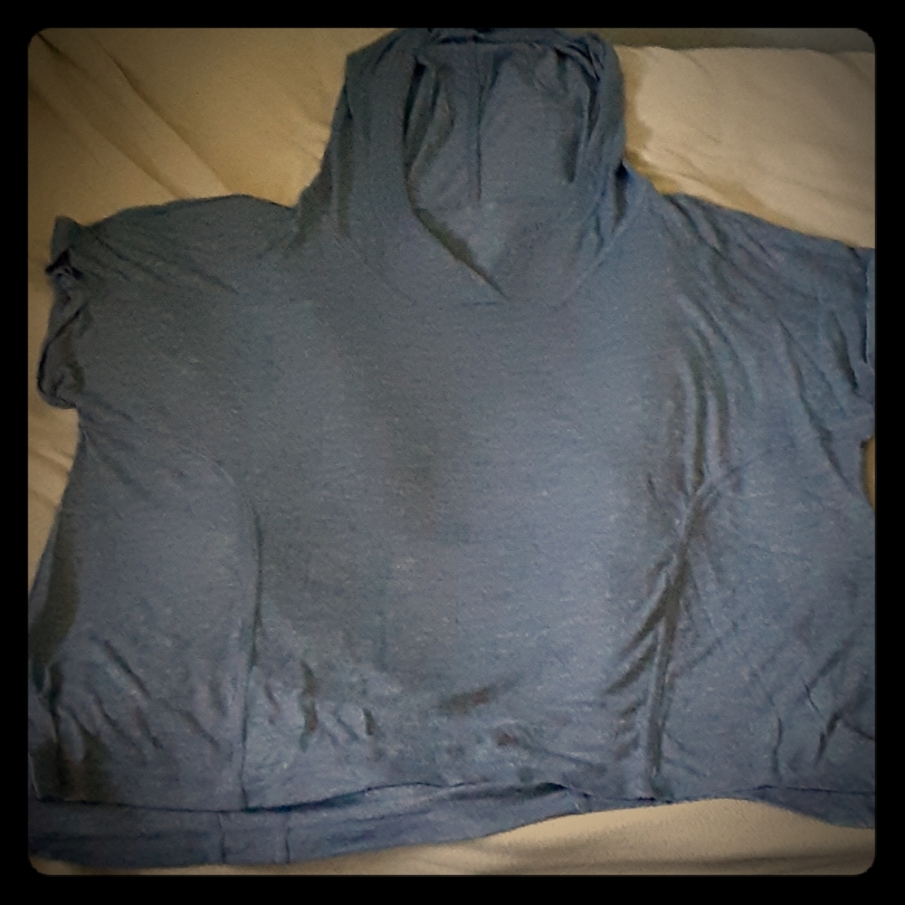 Blue Short Sleeved Hoodie